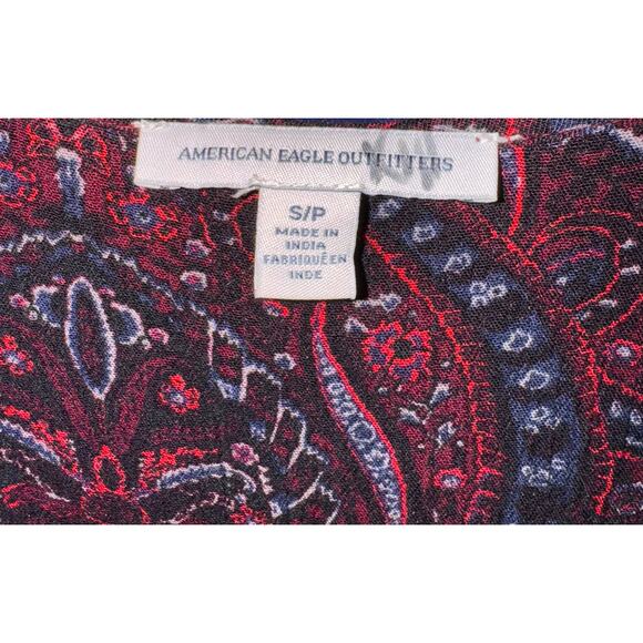 American Eagle Peasant Boho Paisley Dress Size Small Flowy Western Country Shift - Picture 7 of 9